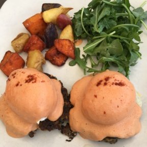 Gluten-free eggs Benedict from Root Down